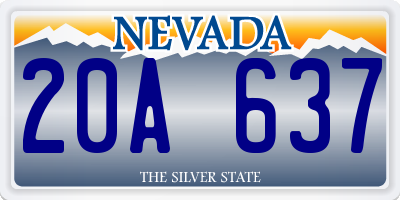 NV license plate 20A637
