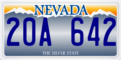 NV license plate 20A642