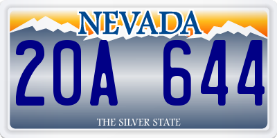 NV license plate 20A644