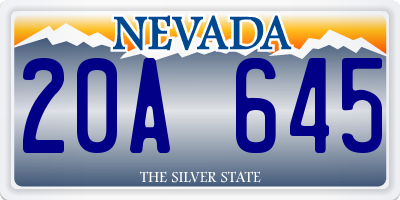 NV license plate 20A645