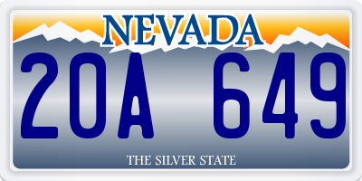 NV license plate 20A649