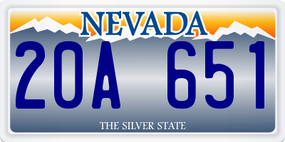 NV license plate 20A651
