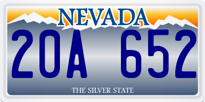NV license plate 20A652