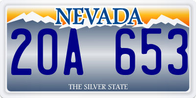 NV license plate 20A653
