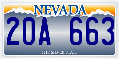 NV license plate 20A663