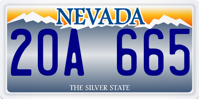 NV license plate 20A665