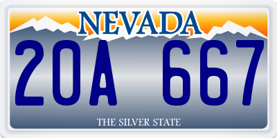 NV license plate 20A667