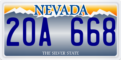 NV license plate 20A668
