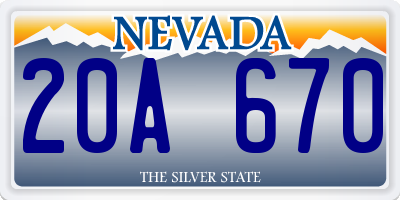 NV license plate 20A670