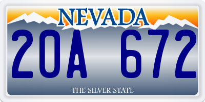 NV license plate 20A672