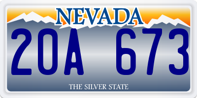 NV license plate 20A673