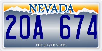 NV license plate 20A674