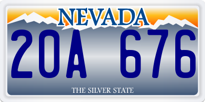 NV license plate 20A676
