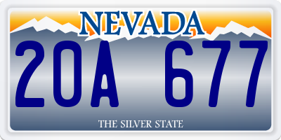 NV license plate 20A677