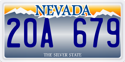 NV license plate 20A679
