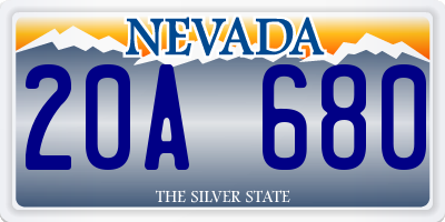NV license plate 20A680