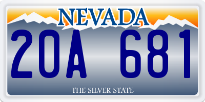 NV license plate 20A681
