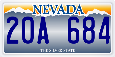 NV license plate 20A684