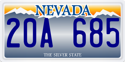 NV license plate 20A685