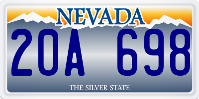 NV license plate 20A698