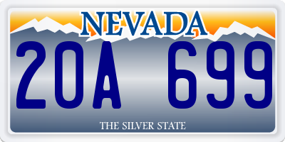 NV license plate 20A699