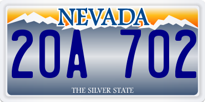 NV license plate 20A702