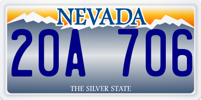 NV license plate 20A706