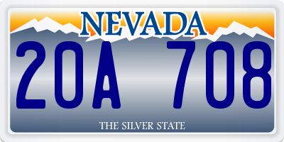 NV license plate 20A708