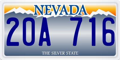NV license plate 20A716