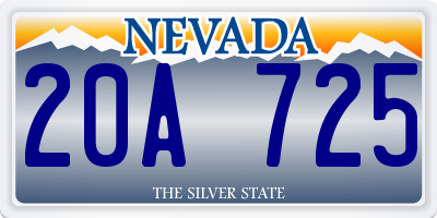 NV license plate 20A725