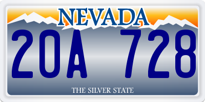 NV license plate 20A728