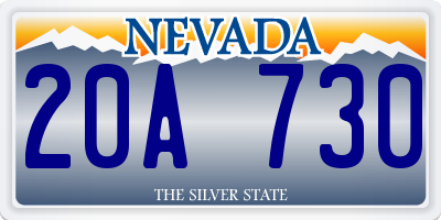 NV license plate 20A730
