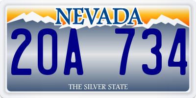 NV license plate 20A734
