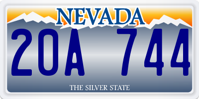 NV license plate 20A744