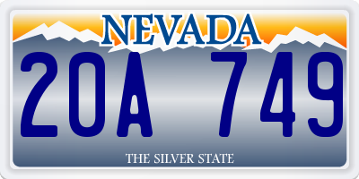 NV license plate 20A749