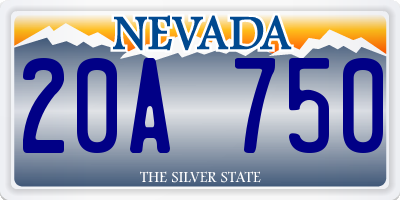 NV license plate 20A750