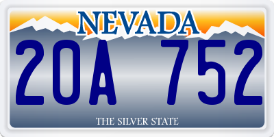 NV license plate 20A752