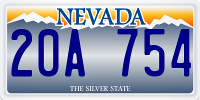 NV license plate 20A754