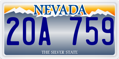 NV license plate 20A759