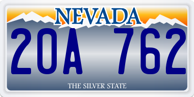 NV license plate 20A762