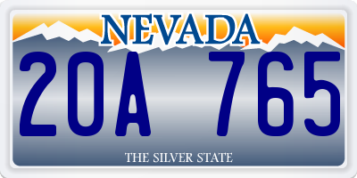 NV license plate 20A765