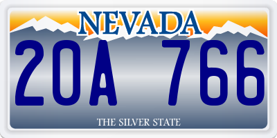 NV license plate 20A766