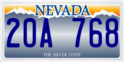 NV license plate 20A768