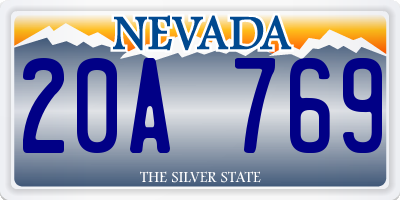 NV license plate 20A769