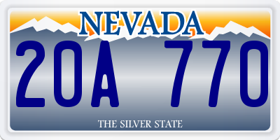 NV license plate 20A770