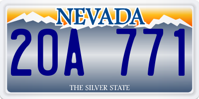 NV license plate 20A771