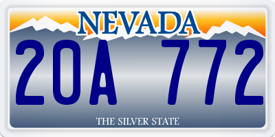 NV license plate 20A772