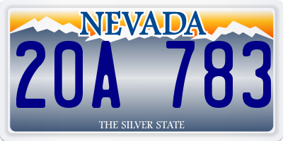 NV license plate 20A783