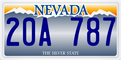 NV license plate 20A787