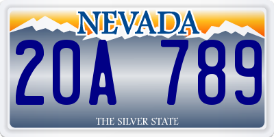 NV license plate 20A789